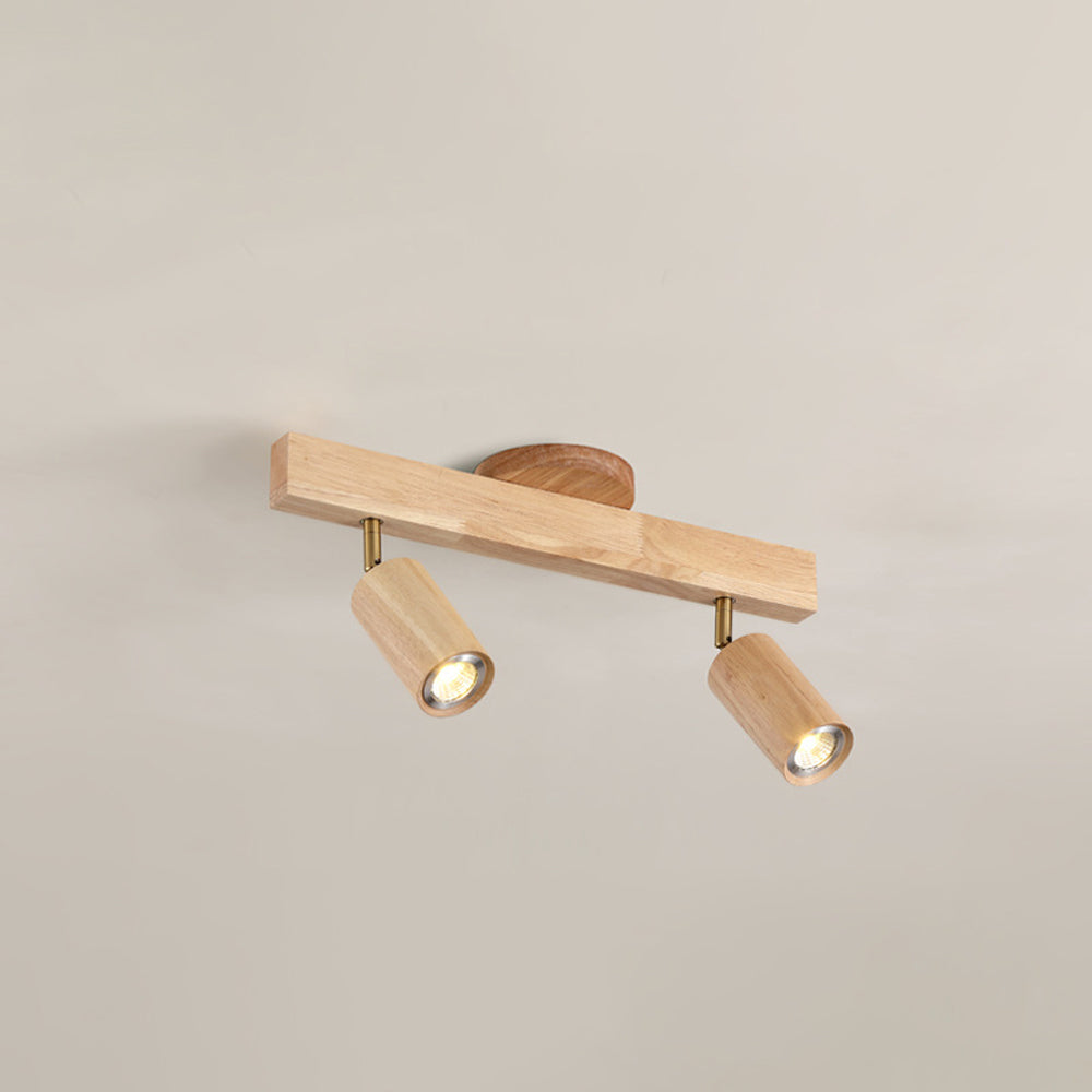 Contemporary Wooden LED Track Light Fixture
