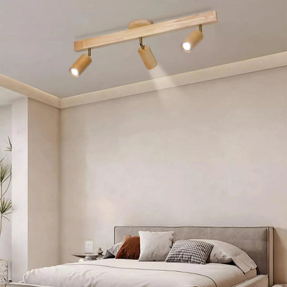 Contemporary Wooden LED Track Light Fixture