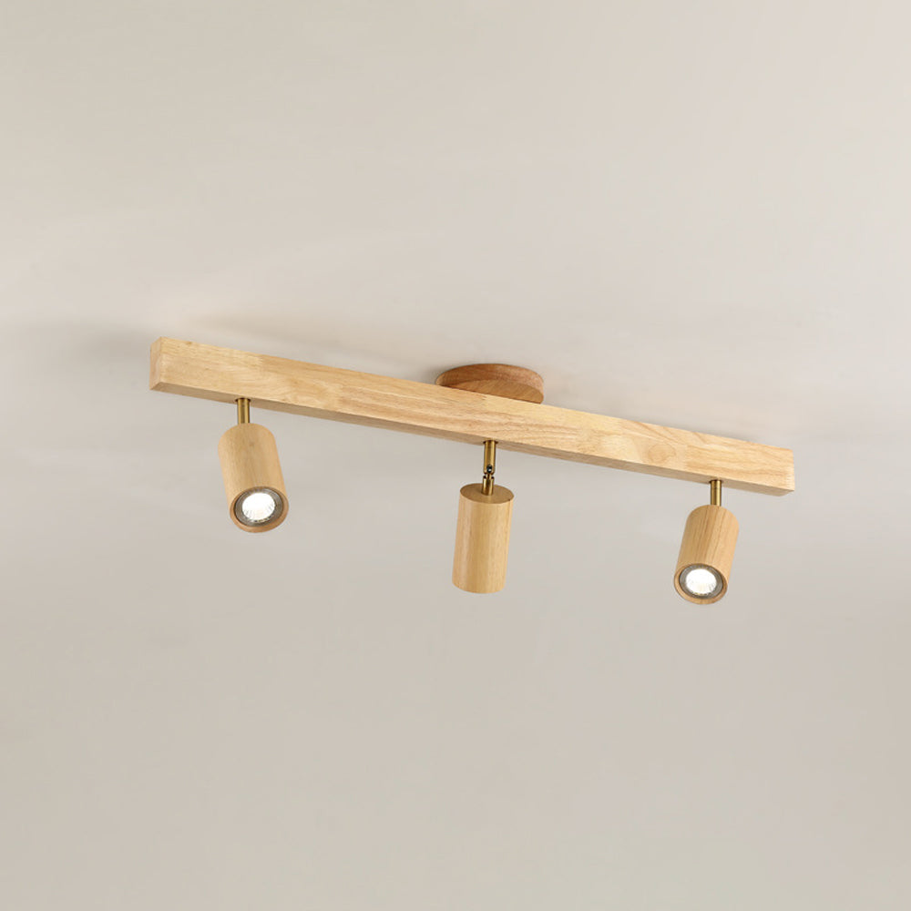 Contemporary Wooden LED Track Light Fixture