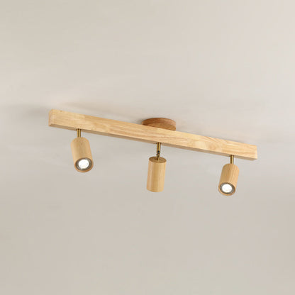 Contemporary Wooden LED Track Light Fixture
