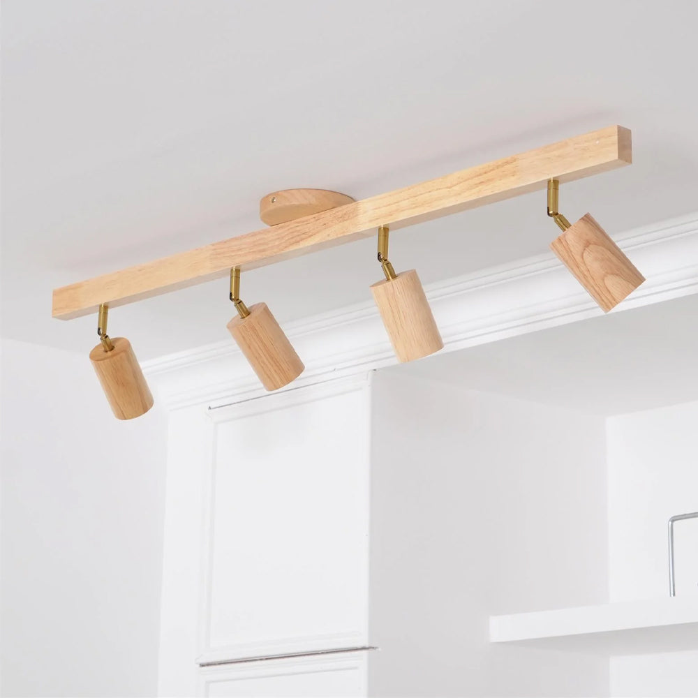 Contemporary Wooden LED Track Light Fixture