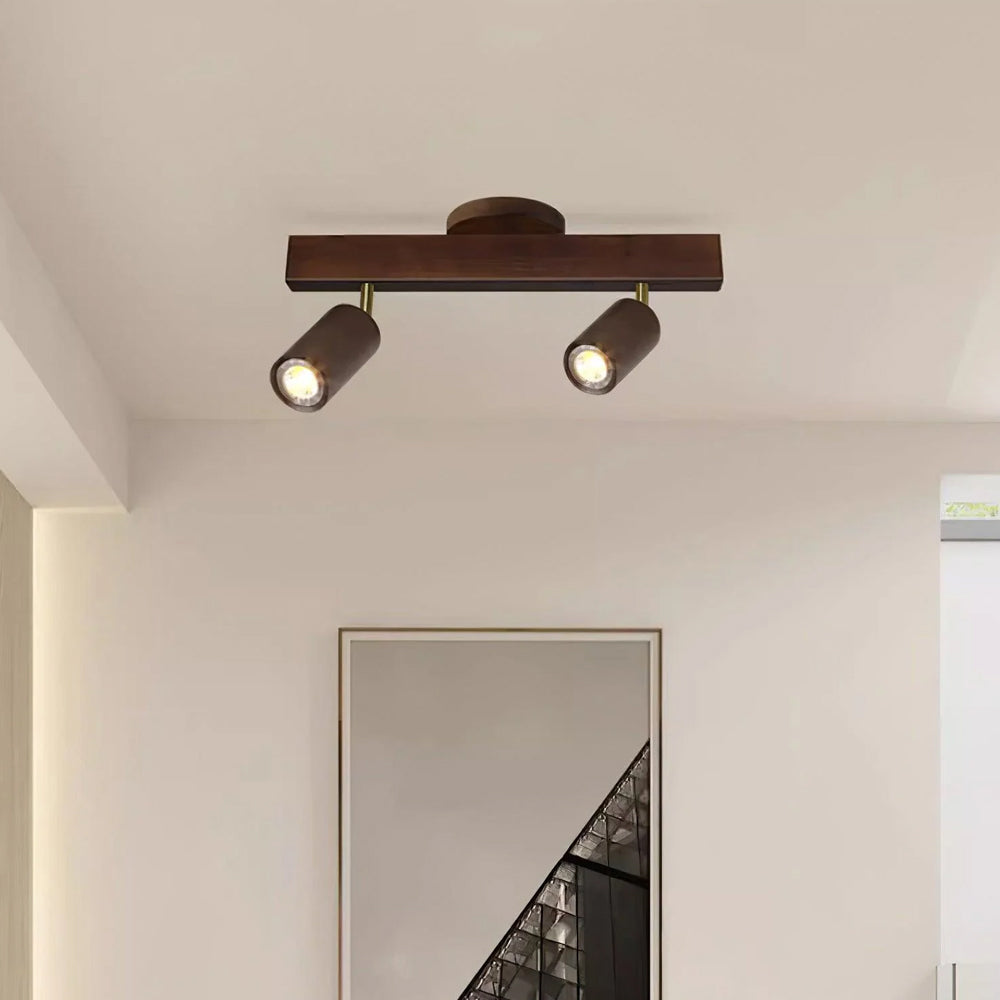 Contemporary Wooden LED Track Light Fixture