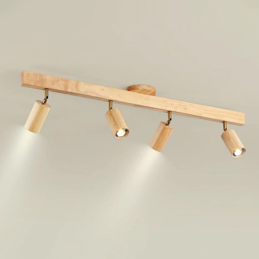 Contemporary Wooden LED Track Light Fixture