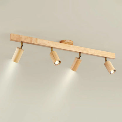 Contemporary Wooden LED Track Light Fixture