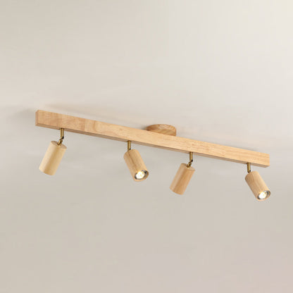 Contemporary Wooden LED Track Light Fixture