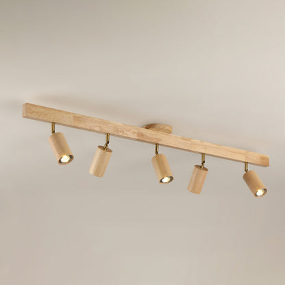 Contemporary Wooden LED Track Light Fixture