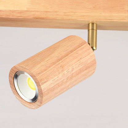 Contemporary Wooden LED Track Light Fixture
