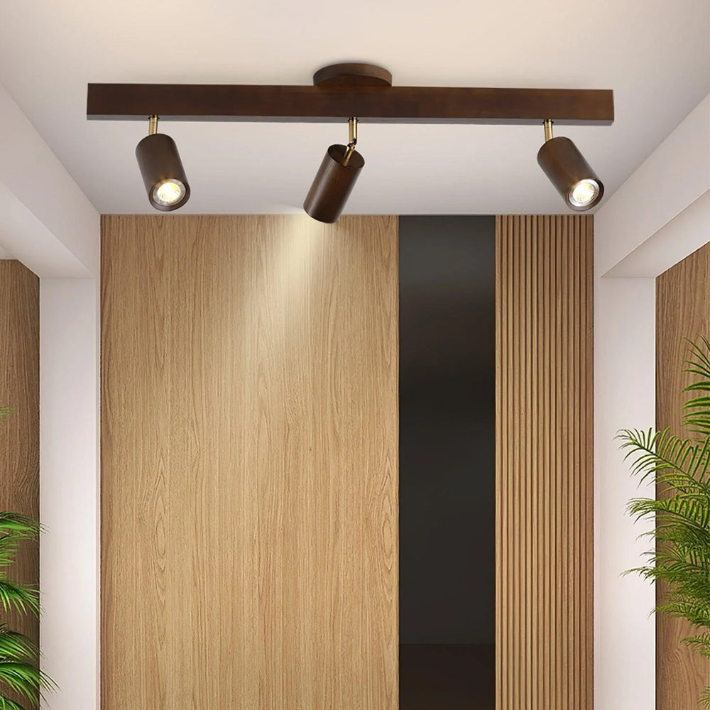 Contemporary Wooden LED Track Light Fixture
