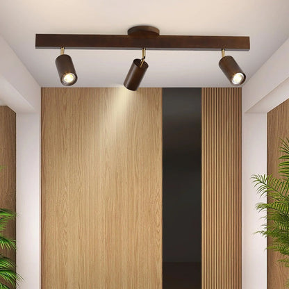 Contemporary Wooden LED Track Light Fixture
