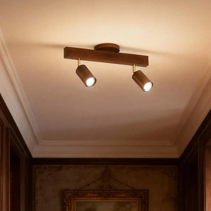 Contemporary Wooden LED Track Light Fixture