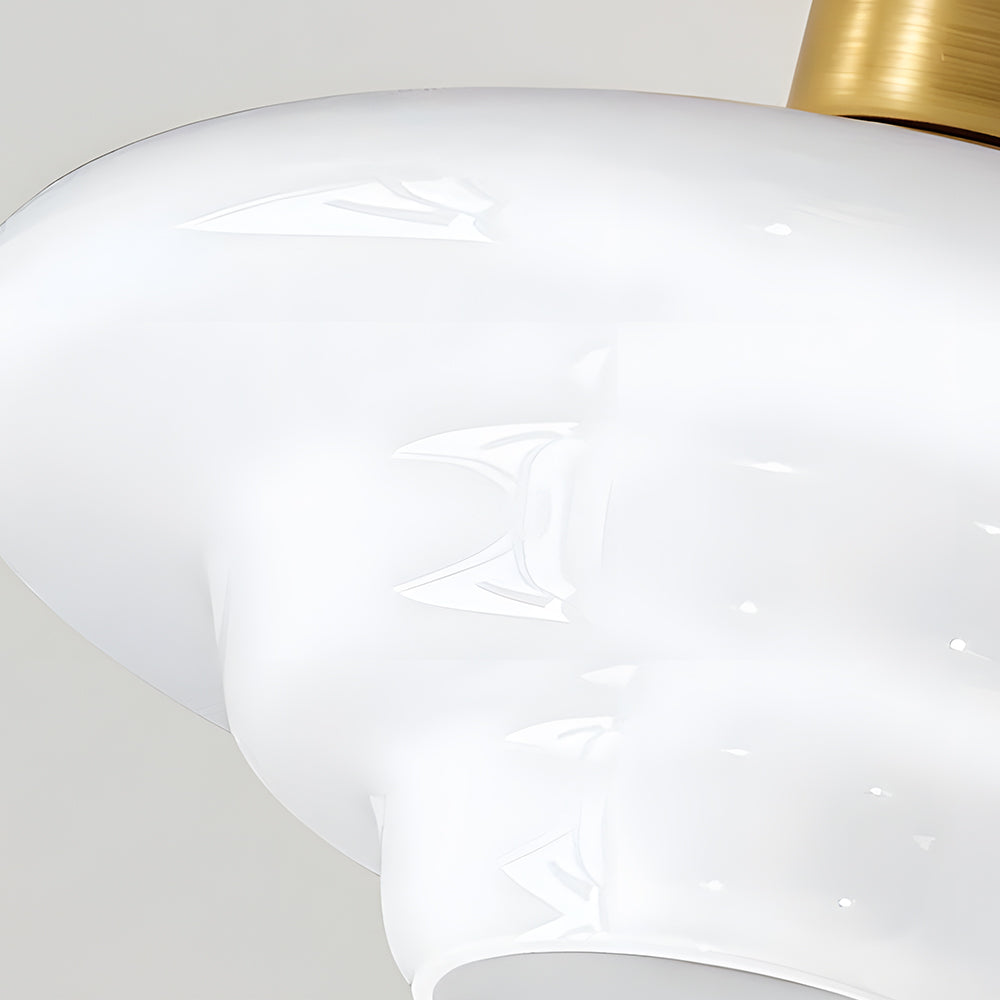 Traditional Wood Glass Pendant Light Fixture