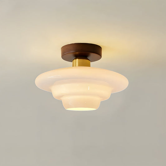 Traditional Wood Glass Pendant Light Fixture - Cofik
