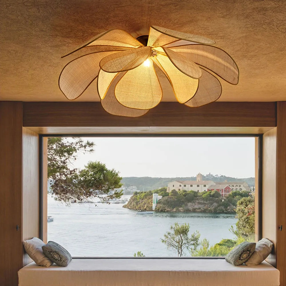 Natural Woven Pendant Lamp for Kitchen Dining Room