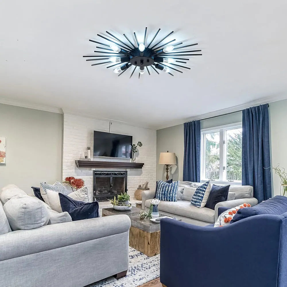 Rustic Metal Pendant Light Fixture for Living Room