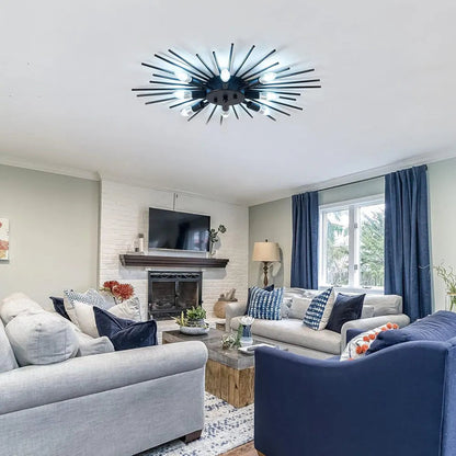 Rustic Metal Pendant Light Fixture for Living Room