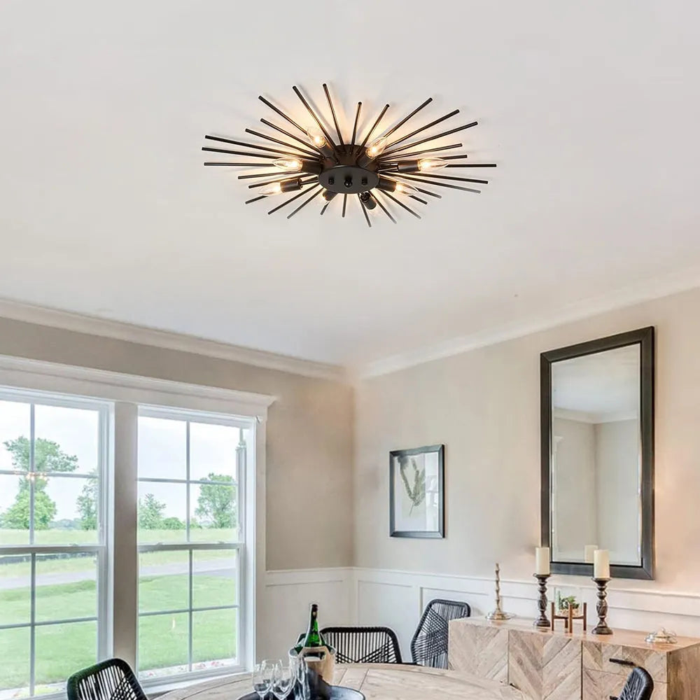 Rustic Metal Pendant Light Fixture for Living Room