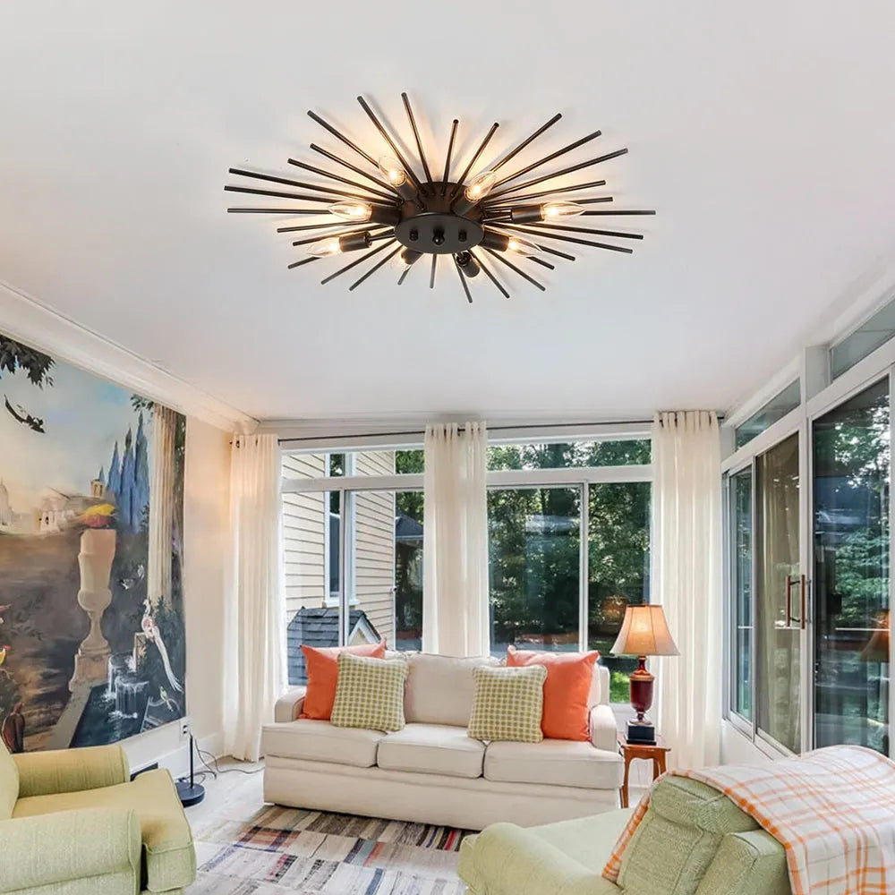 Rustic Metal Pendant Light Fixture for Living Room