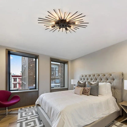 Rustic Metal Pendant Light Fixture for Living Room