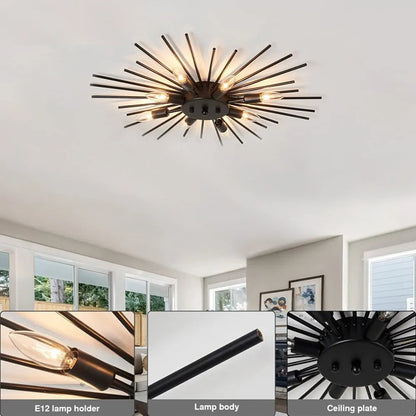Rustic Metal Pendant Light Fixture for Living Room