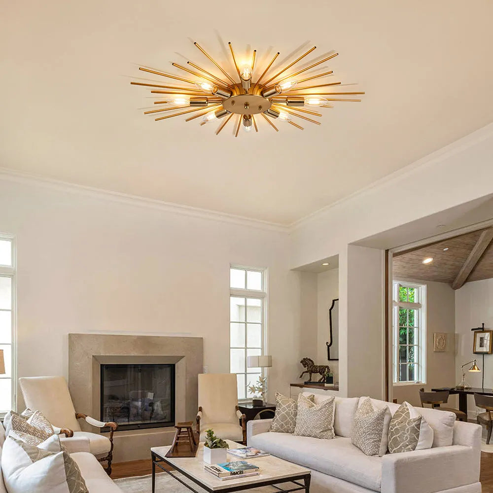 Rustic Metal Pendant Light Fixture for Living Room