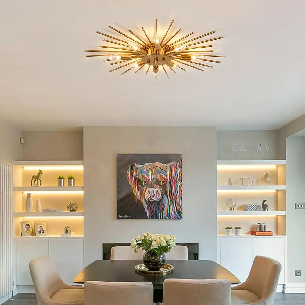 Rustic Metal Pendant Light Fixture for Living Room