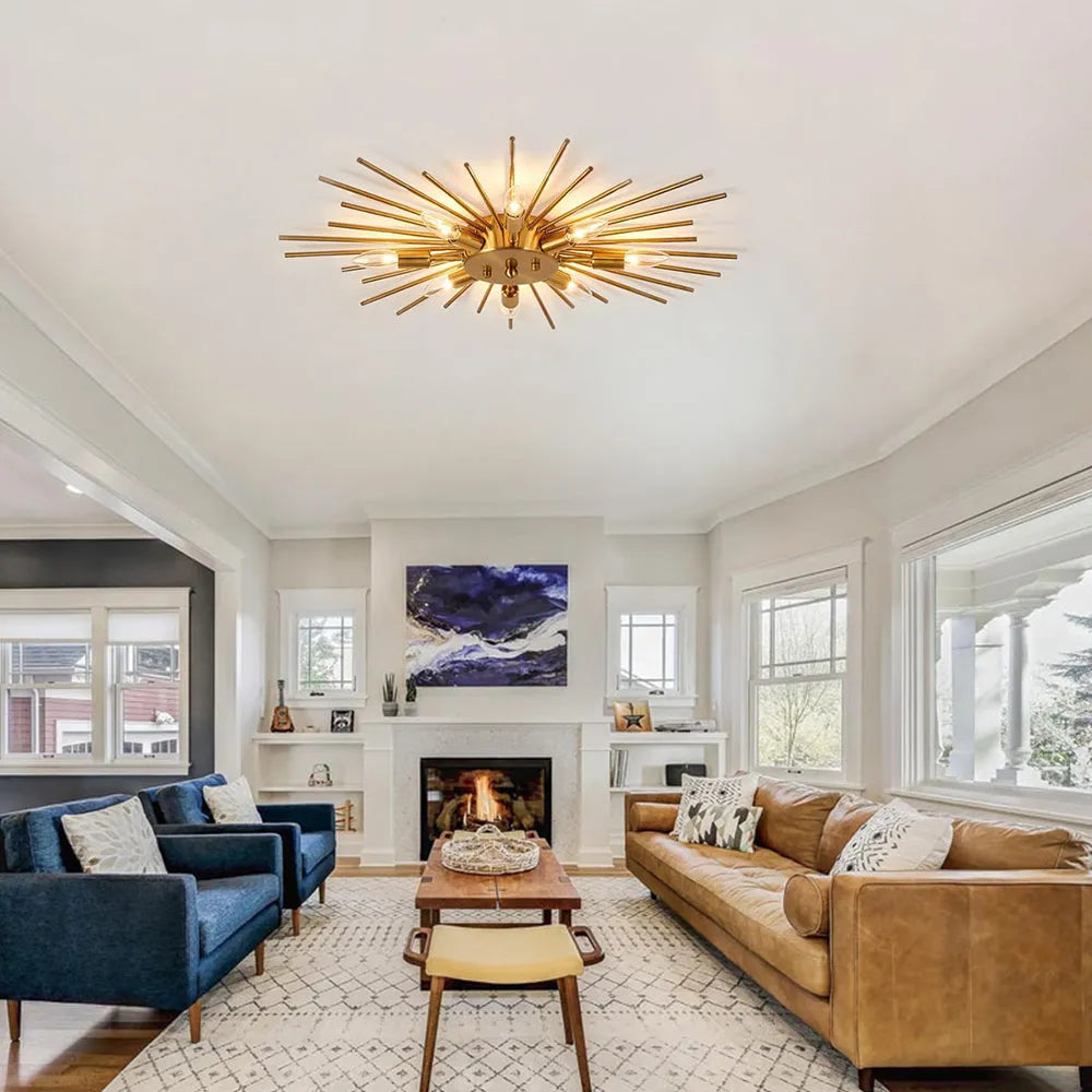 Rustic Metal Pendant Light Fixture for Living Room