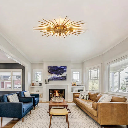 Rustic Metal Pendant Light Fixture for Living Room