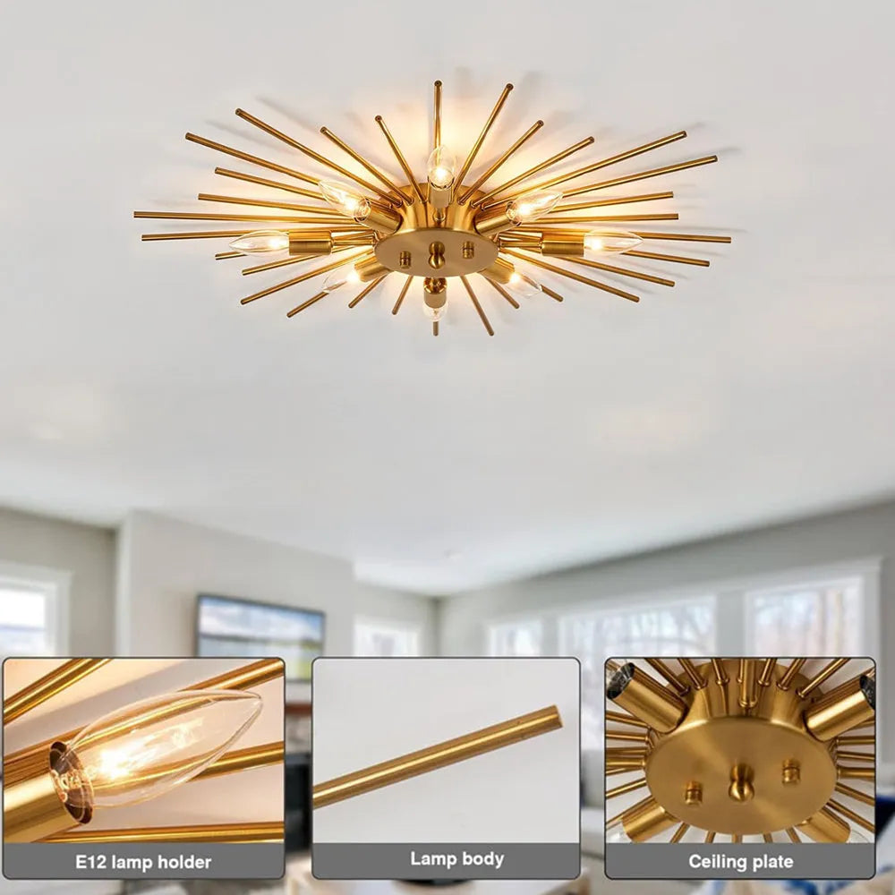 Rustic Metal Pendant Light Fixture for Living Room