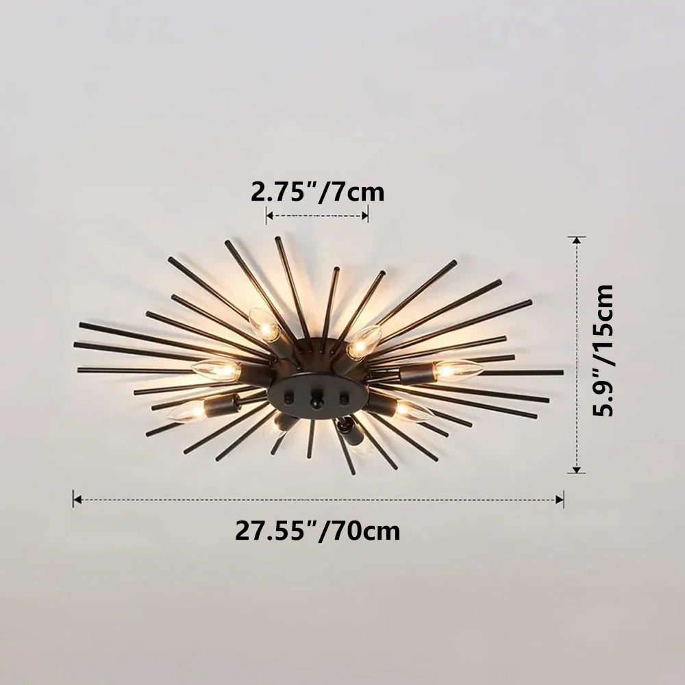 Rustic Metal Pendant Light Fixture for Living Room