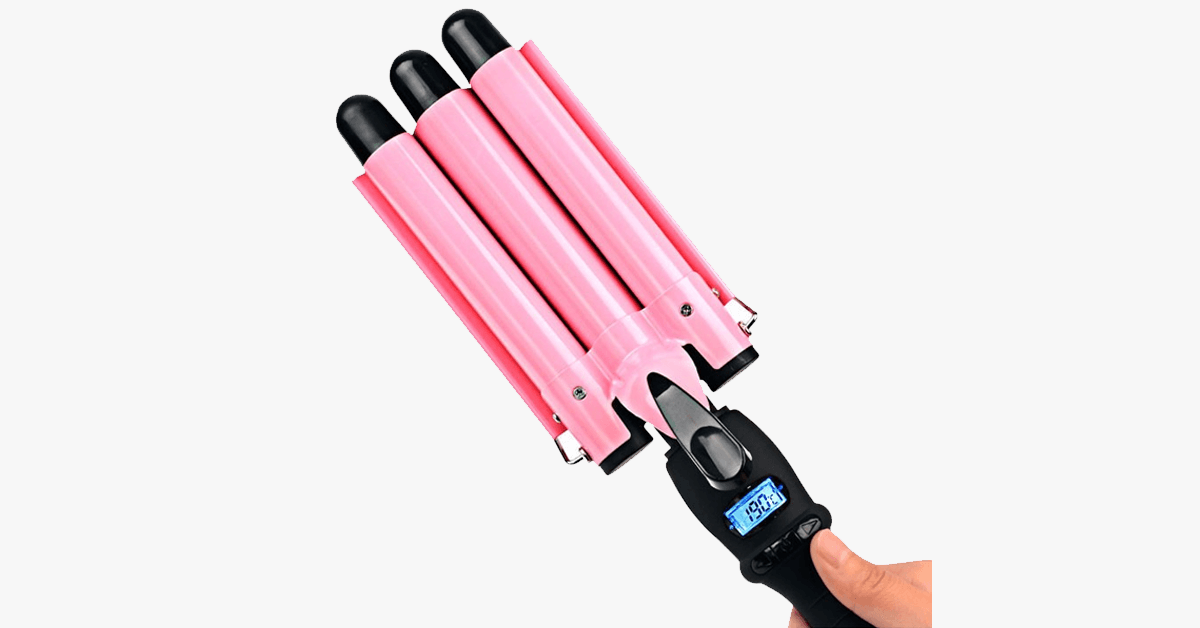 Professional Triple Barrel Curling Iron for Fast Long Lasting Curls - Cofik