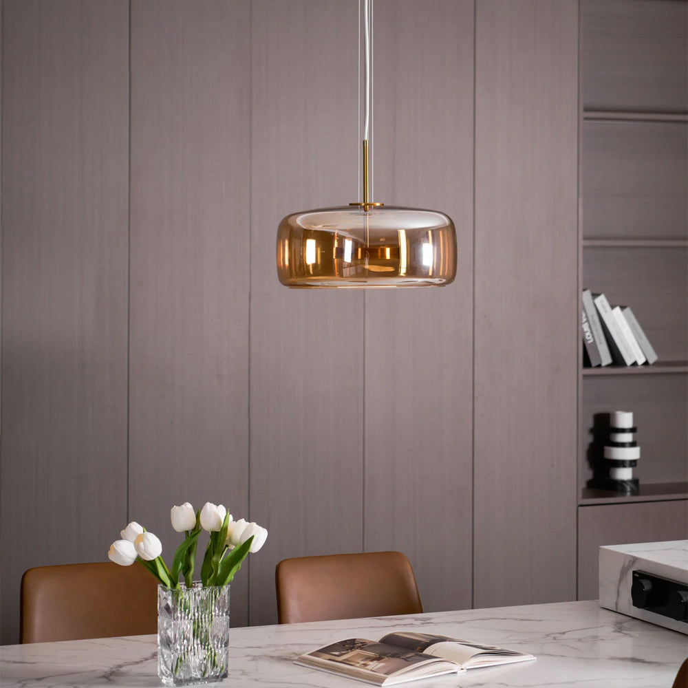 Sleek Glass Hanging Ceiling Lamp for Kitchen Dining