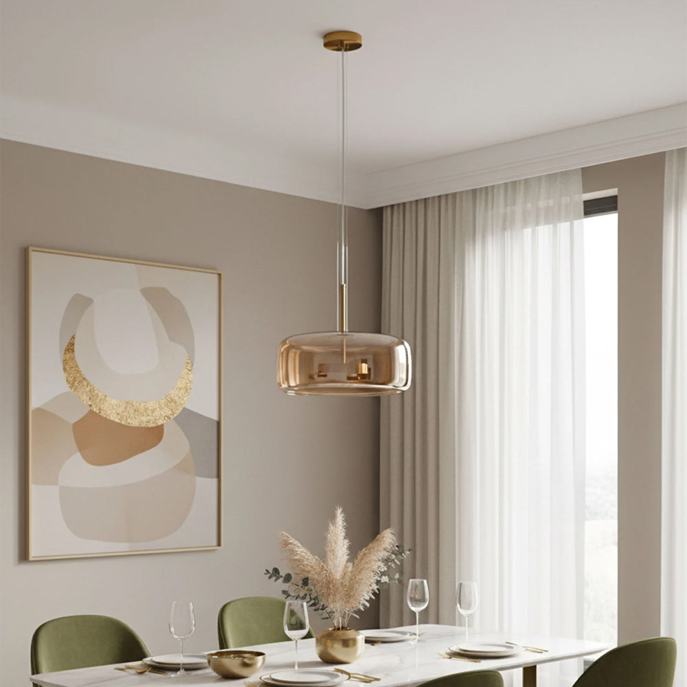 Sleek Glass Hanging Ceiling Lamp for Kitchen Dining