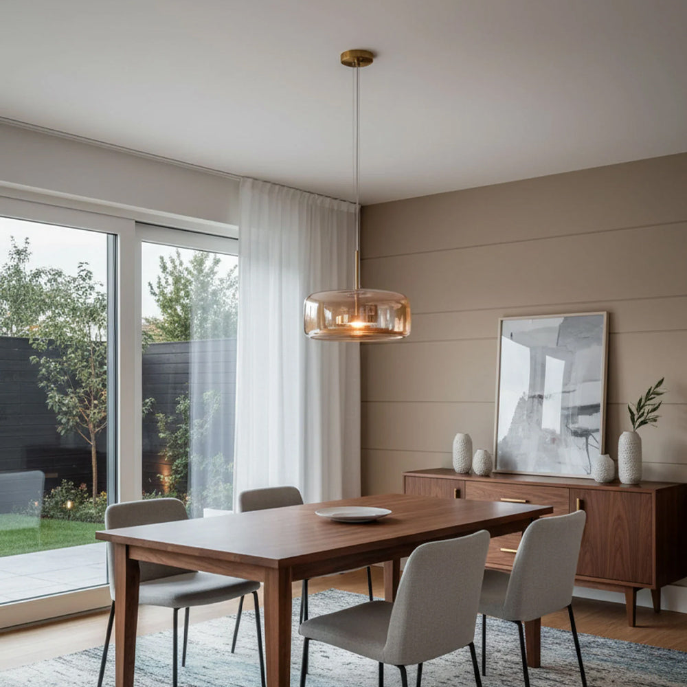 Sleek Glass Hanging Ceiling Lamp for Kitchen Dining