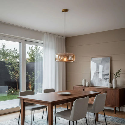 Sleek Glass Hanging Ceiling Lamp for Kitchen Dining