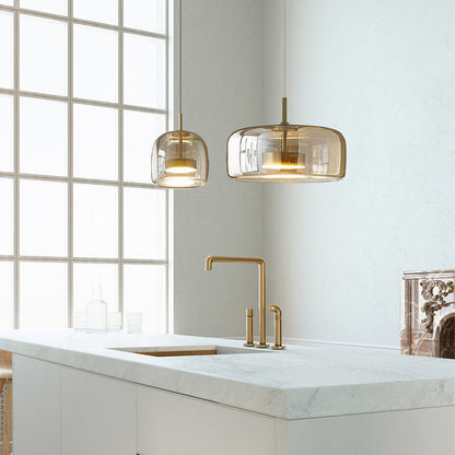 Sleek Glass Hanging Ceiling Lamp for Kitchen Dining