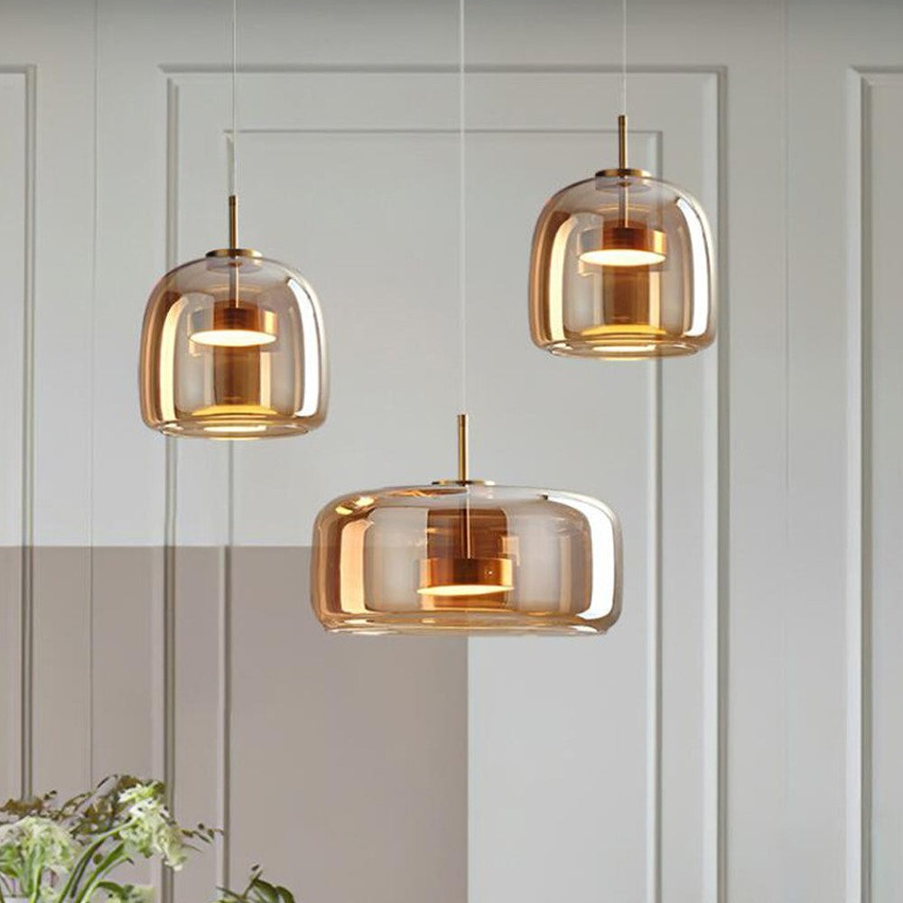 Sleek Glass Hanging Ceiling Lamp for Kitchen Dining