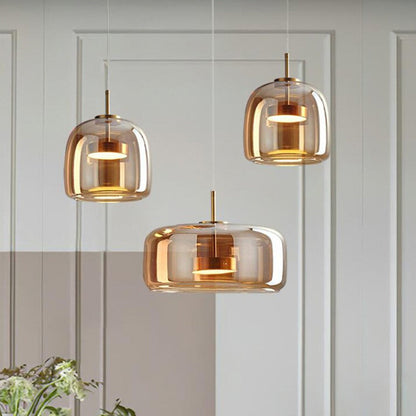 Sleek Glass Hanging Ceiling Lamp for Kitchen Dining