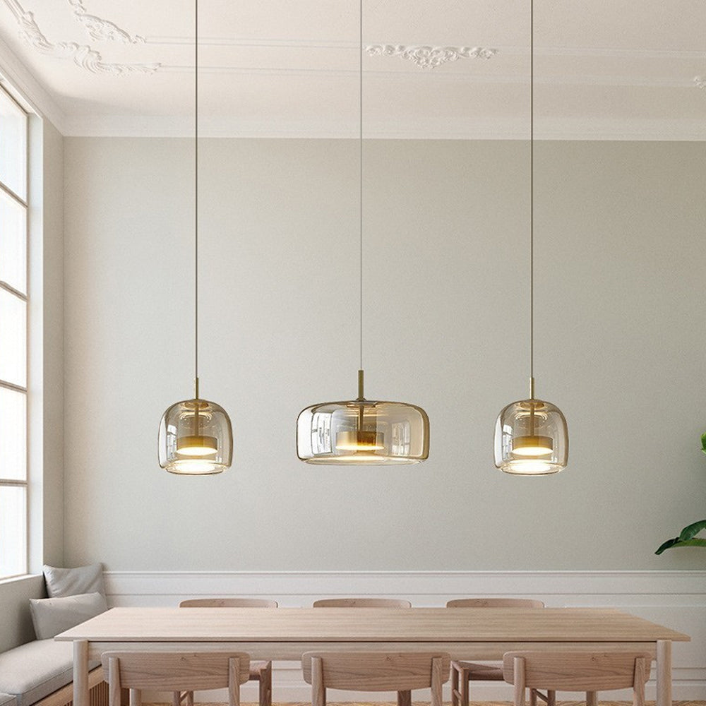 Sleek Glass Hanging Ceiling Lamp for Kitchen Dining