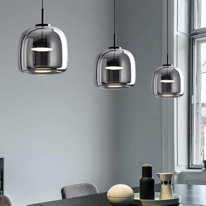 Sleek Glass Hanging Ceiling Lamp for Kitchen Dining