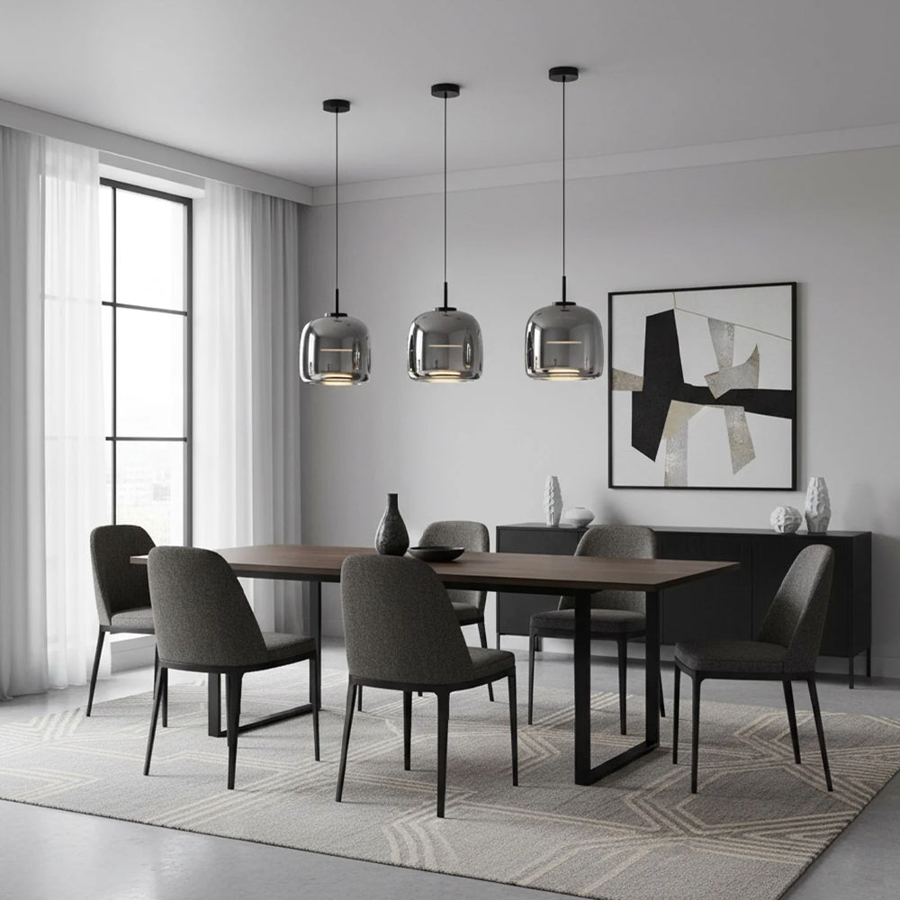 Sleek Glass Hanging Ceiling Lamp for Kitchen Dining