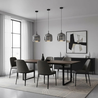 Sleek Glass Hanging Ceiling Lamp for Kitchen Dining