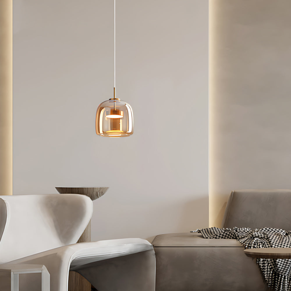 Sleek Glass Hanging Ceiling Lamp for Kitchen Dining