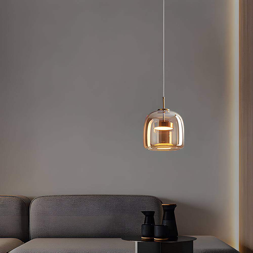 Sleek Glass Hanging Ceiling Lamp for Kitchen Dining