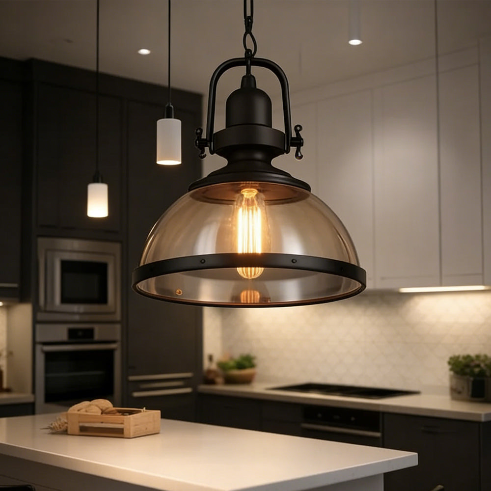 Classic Metal Glass Pendant LightFixture