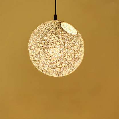 Rustic Woven Hanging Pendant Light Fixture
