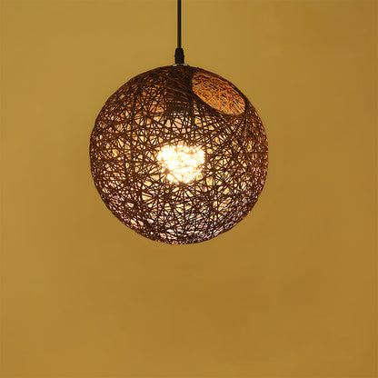 Rustic Woven Hanging Pendant Light Fixture
