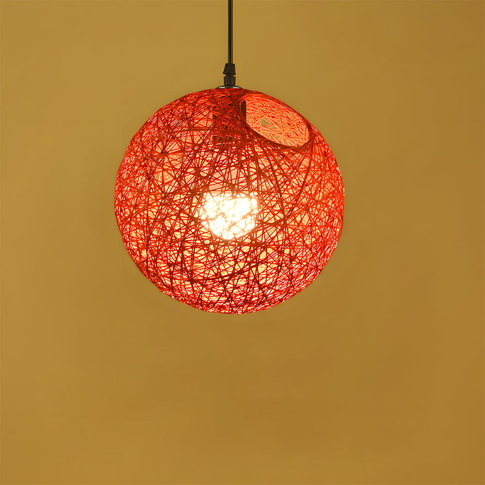 Rustic Woven Hanging Pendant Light Fixture