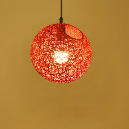 Rustic Woven Hanging Pendant Light Fixture