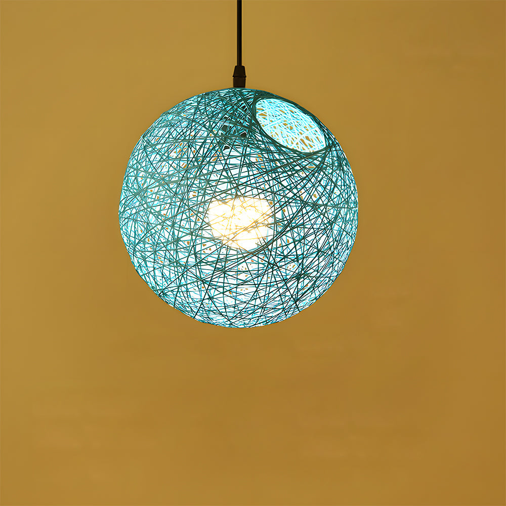 Rustic Woven Hanging Pendant Light Fixture