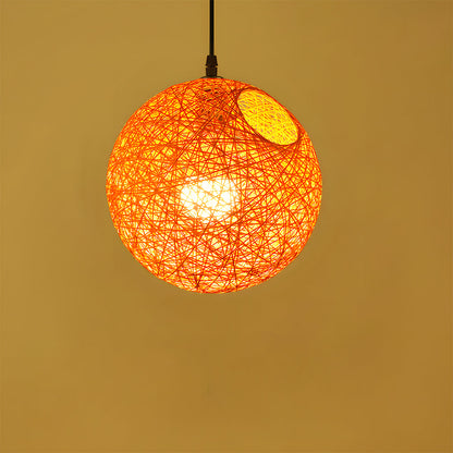 Rustic Woven Hanging Pendant Light Fixture